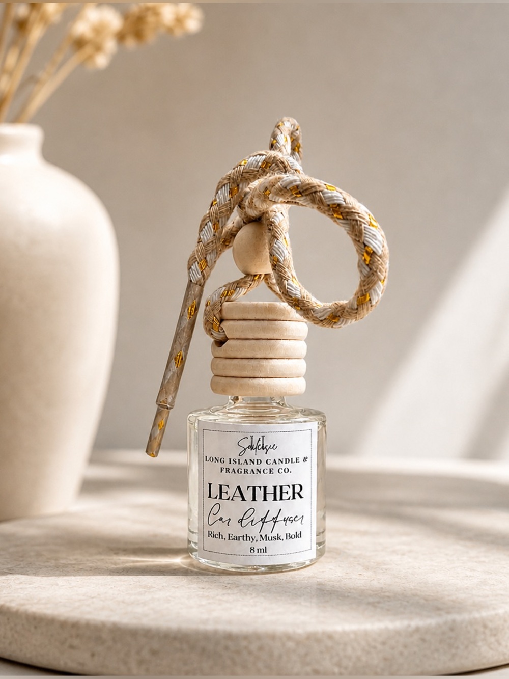 Leather Car Diffuser - 8ml | Rich, Earthy, Musk & Bold Scent | Fragrance